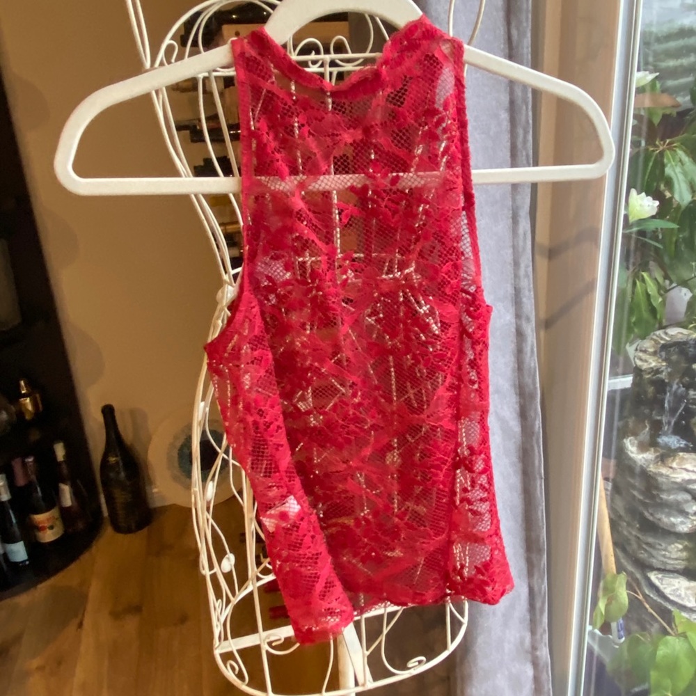 Red lace top